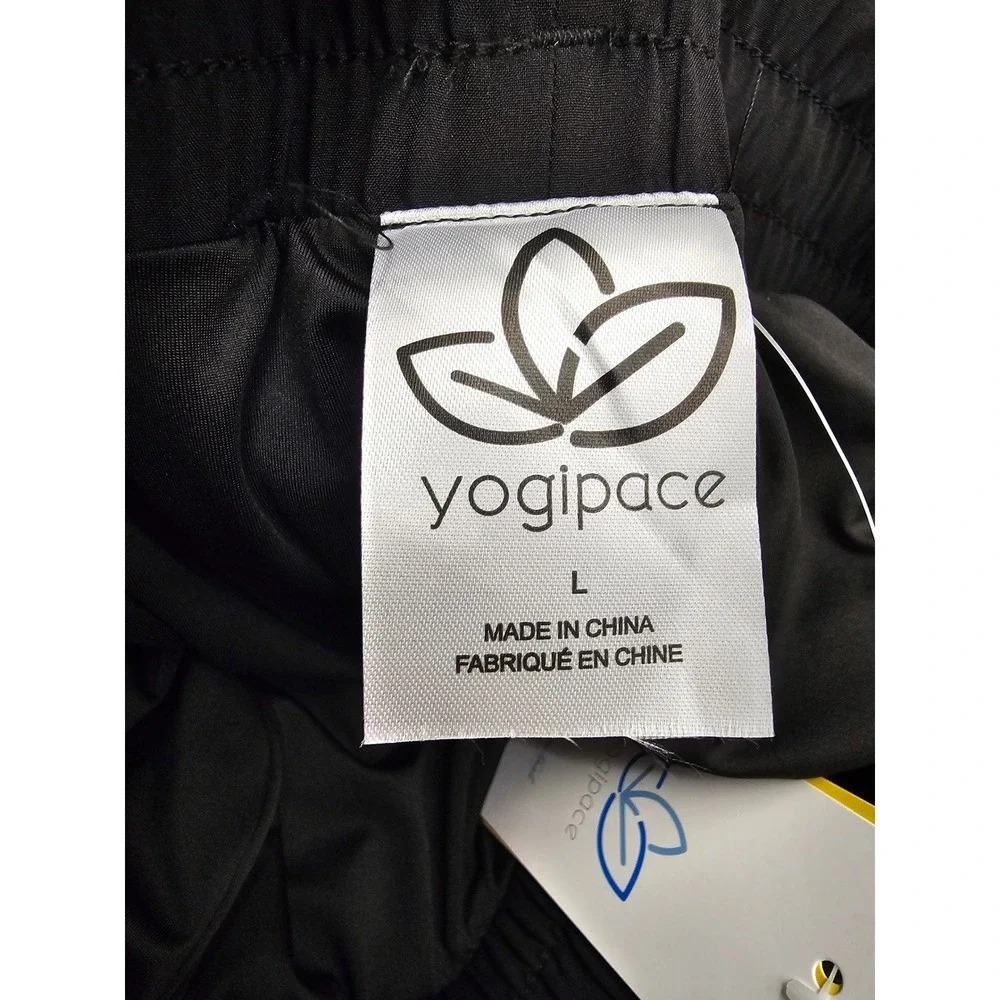 Yogipace Womens Ruched Jogger Pants Black Polyester Blend Athletic Size Large
